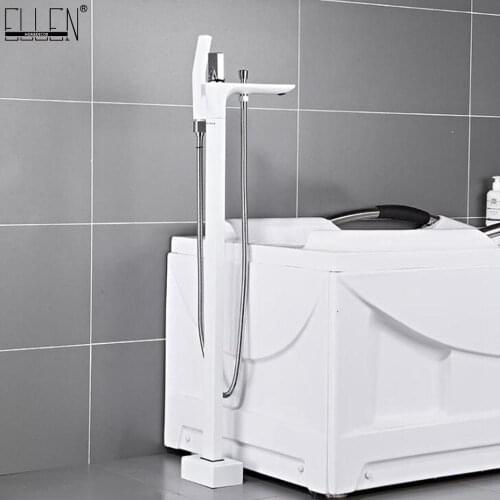 Vidric Floor Stand Bath Faucets Bathtub Hot Cold Water Mixer Flooring Faucet Black / White Finished MLB2005