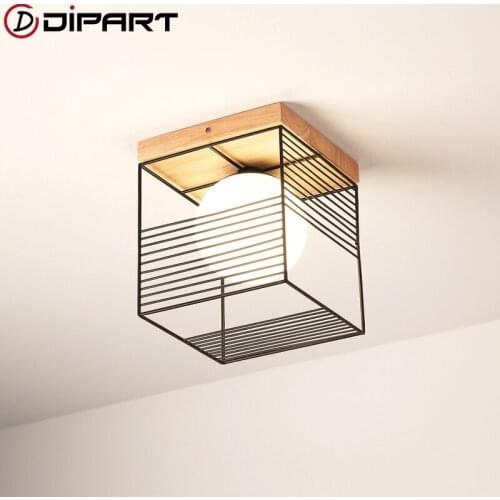Vintage Ceiling Lights Black White Golden Loft Led Ceiling Lamp Geometric Shape Iron Cage Living Room Bedroom Home Led Ceiling