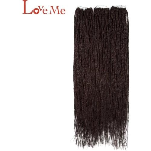 LOVE ME Synthetic Twists Hair Bundles Weave Crotchet Hair Extensions 24 Inch Ombre Red Synthetic Hair Crochet Braids For Women