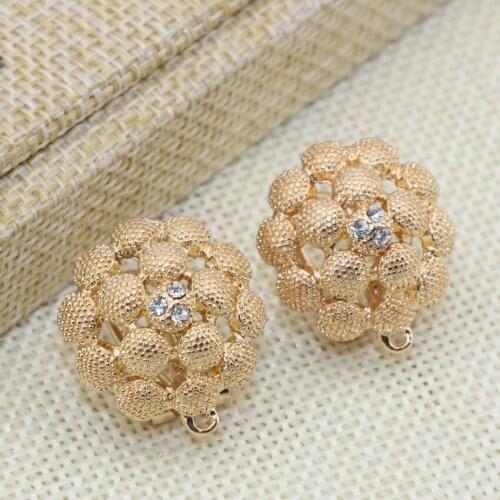 High grade gold-color frost matte flower shape 20mm ear stud earrings for women weddings party gifts elegant jewelry B2824