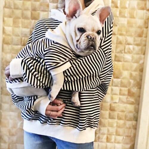 Winter Pet Dog Clothes Striped Dog Hoodie French Bulldog Clothing For Dogs Costume Parent-Child Pets Clothes For Dogs XS-4XL