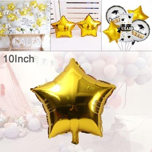 10 Inch Aluminum Foil Gold Five-pointed Star Balloon Birthday Party Decoration