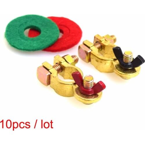 10 Pcs Pure Bronze Battery Terminal Kit with Battery Corrosion Terminal Protectors - Marine Featured Coated Wing Nuts 17mm 200A