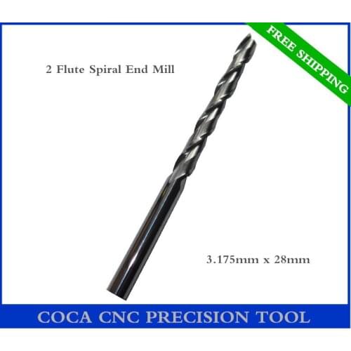 3.175mm*28mm,Freeshipping CNC Solid carbide woodworking insert router bit,Tungsten end mill,2 flute end milling,PVC,MDF,acrylic