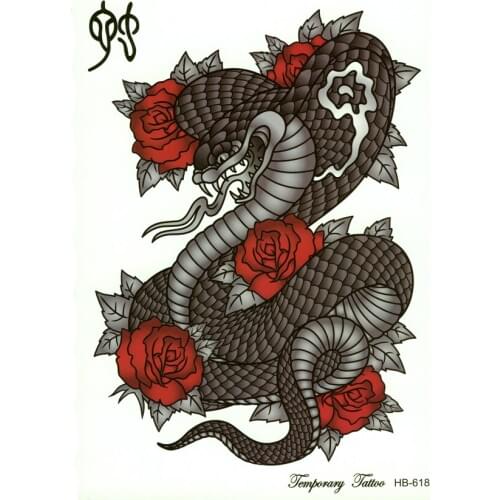 3pcs 3d snake Waterproof Temporary Tattoo Sticker Zodiac Design Flash Fake Tattoo Body Art Water Transfer Tattoo Sticker