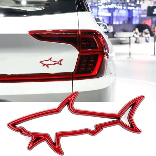3D Metal Shark Badge Car Trunk Fender Trim Sticker Cute Cartoon Fish Logo For Honda Nissan Volkswagen Audi BMW E36 Car Styling