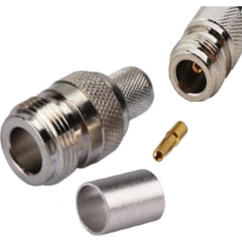 5pcs N Jack Female Crimp Adapter for Coax Cable LMR400 7D-FB RG213 Connector