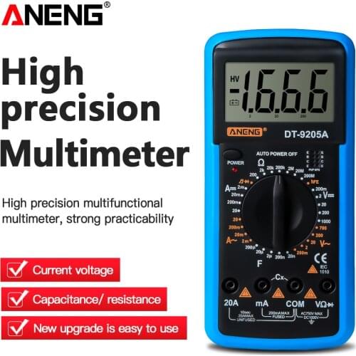 DT9205A Digital Multimeter Profesional Transistor Tester Backlight meter amperimetro multimetro multi meter multimetr