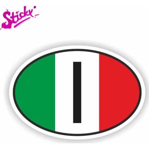 STICKYCar Accessories Italy Flag Country Code Reflective Car Sticker Decal Motorcycle Off-road Laptop Trunk Guitar Vinyl Sticker