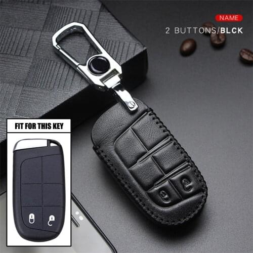 Car Leather Smart Key Bag Case For Dodge Journey Nitro Charger Caliber Magnum Challenger Coupe Caravan RAM 2500 Key Cover Holder