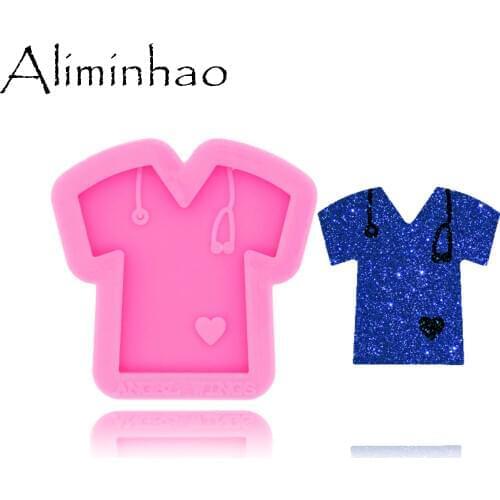 DY0331 Shiny Grippy T-Shirt Keychains Mould DIY resin epoxy mold Doctor Shirt moulds For Jewelry Pendant tools