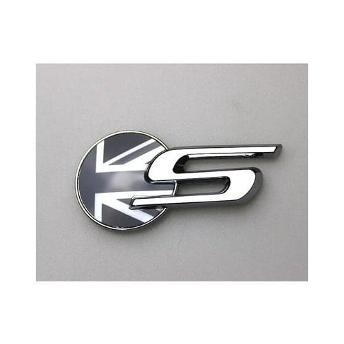 Black Metal Union Jack UK Flag S Emblem Auto Trunk Badge Decal Sticker R Sport Car Accessories