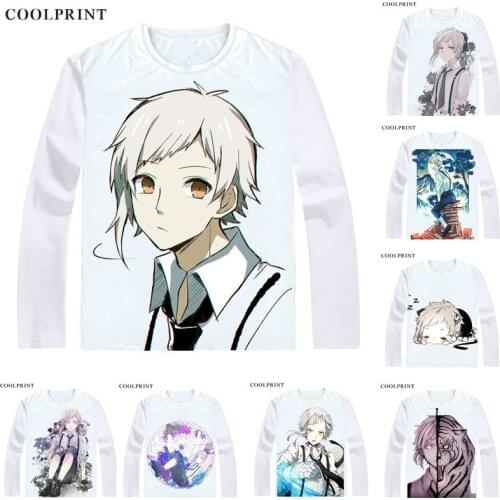 Dazai Osamu BONES Bandaged Neck T Shirt Bungou Stray Dogs Literary Men T-shirt Casual Vintage TShirt Printed Long Sleeve Shirts