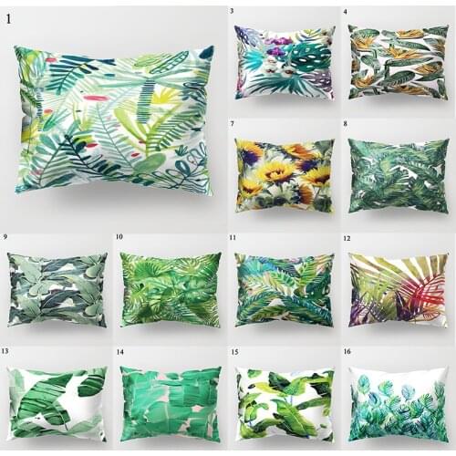 Hot Sale Tropical Flowers Plants Bed Pillow Case Travel Bedroom Pillow Cover Rectangle Small Pillow Cases 50*30 cm Home Decor