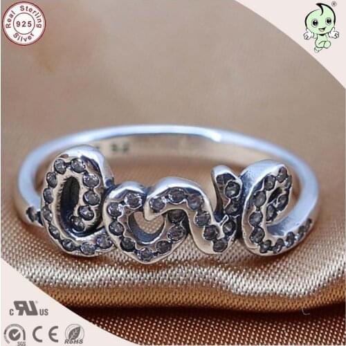 Good Quality Popular Silver Letter Accessories 100% 925 Sterling Silver Lover Letter Finger Ring