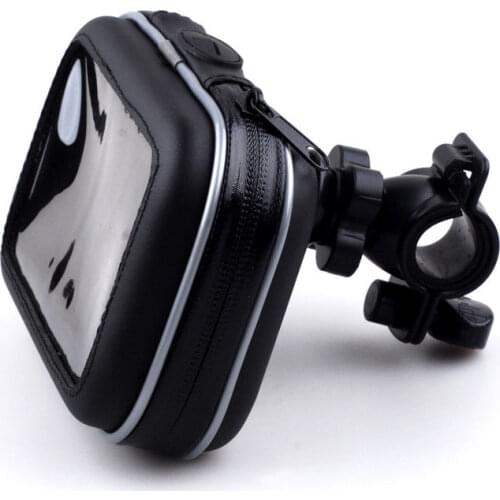 Motorcycle Handlebar Mount GPS Holder with Water-Resistant Zipper Case for 4.3-inch Screen Size Garmin TomTom Magellan GPS
