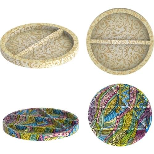 Crystal Epoxy Resin Mold Round Coaster Cup Mat Placemat Small Accessories Storage Tray Silicone Mould DIY Ornaments Casting Tool