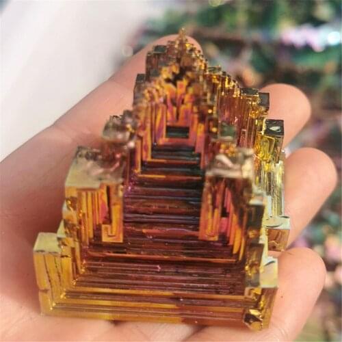 Bismuth Crystals Bismuth Bi Metal Crystal Rainbow Bright Metal Mineral Specimen Original Nature Art Artwork Decor Reiki Energy