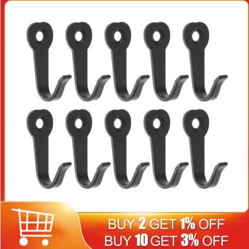 10Pcs/lot Key Hooks Hangers Black Wall Hooks Rustic Key Coat Bag Hat Hanger Rustic Clothes Hooks Wall Hanging Cloth Hanger