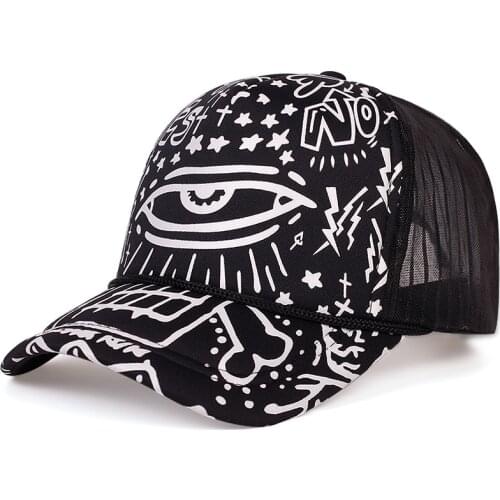 Fashion personality eyes graffiti printing baseball cap cotton hip-hop caps adjustable men women outdoor sun hat snapback hats