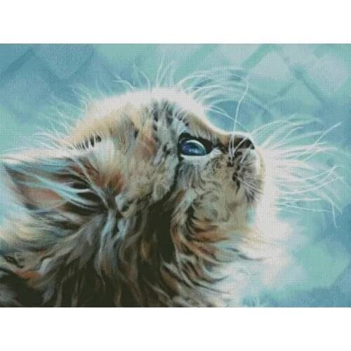 Beautiful Cute Cat Clear Eyes Cross Stitch Kits Top Quality Embroidery Sewing kit Needlework DIY 14CT Unprinted Decor Handmade