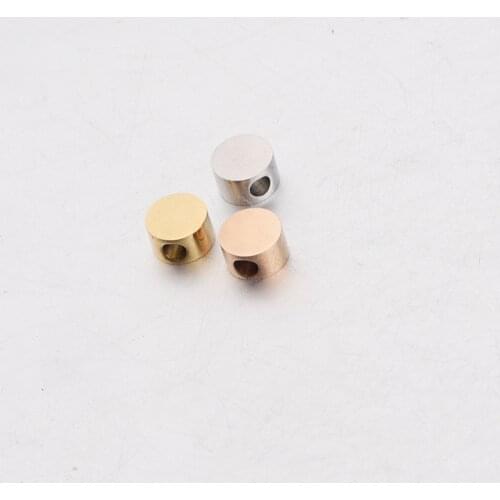 100% Stainless Steel Round Beads Charms Rosegold/Gold/Silver Color Metal Circle Bead Mirror Polished Wwholesale 30pcs