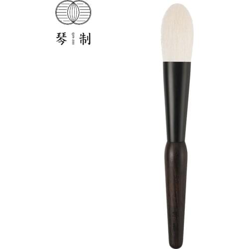 QINZHI Professional Handmade Make Up Brush Z207 Flat Blush Highlighter Brush White Natural Horse Hair Makeup Brushes