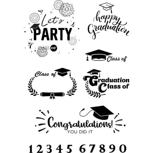 AZSG Graduation Party Clear Stamps/Seal For DIY Scrapbooking Card Making Album Decorative Silicone Stamp Craft