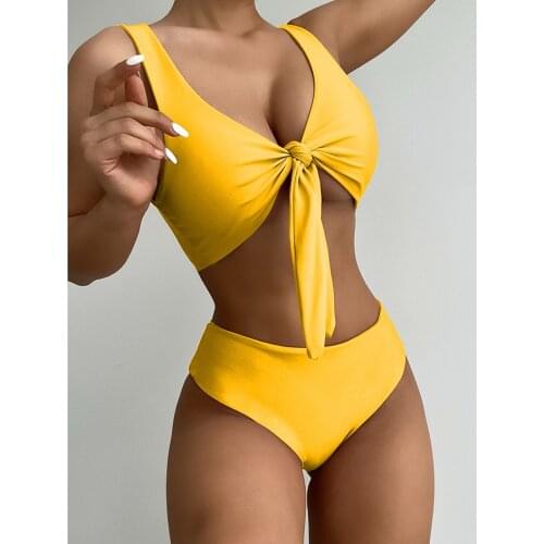 Sexy Push Up Bikini 2021 Women Swimsuit Bowknot Swimwear Female High Leg Bikini Set Swimming for Bathing Suit Woman Wear biquini