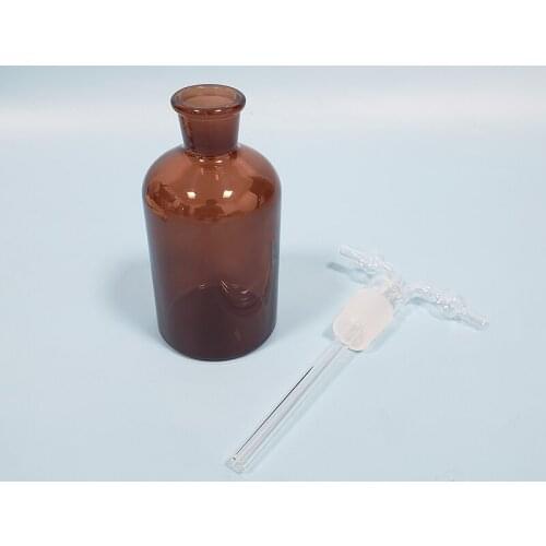 SHUNIU Brown Drechsel gas washing bottle ,Capacity 500ml,Lab Glass Gas Washing Bottle,Shisha hookah