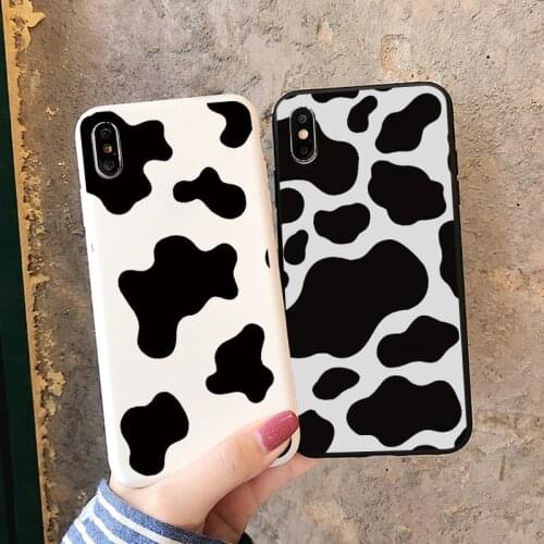 Black White Cow Cover For Xiaomi Poco M3 F3 X3 NFC Redmi Mi Note 10 10S 10T 11 9 9S 9C 9A 8 8T 7 6 5 Lite Pro Max Silicone Case