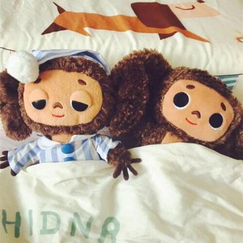 Cute Plush Toy Girl Big Eyes Monkey with Clothes Soft Doll Russia Anime Baby Kids Sleep Appease Doll Toys for Children Baby Gift