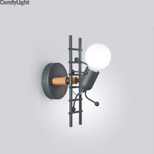 Modern doll Wall Lamp lights bedside bedroom kid bady Living Dining room loft Interesting wall sconce kitchen Aisle led fixture