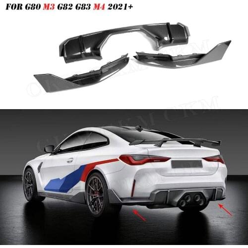 Dry Carbon Rear Diffuser Lip Spoiler Splitters for BMW 3 4 Series G80 G82 G83 M3 M4 2021 UP MP Style Fiber glass