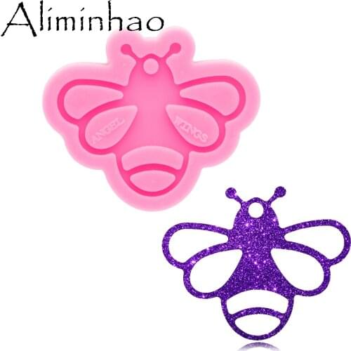 DY0748 Super Glossy Bee Mold Resin Craft Keychain Silicone Mould for DIY Necklace jewelry Epoxy Crafting Mold
