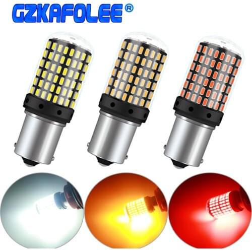 AILEO High Power 20W 1x 1156 BA15S P21W LED Bulb 144smd CanBus BAU15S PY21W lamp For Turn Signal Light 2800LM Yellow white amber