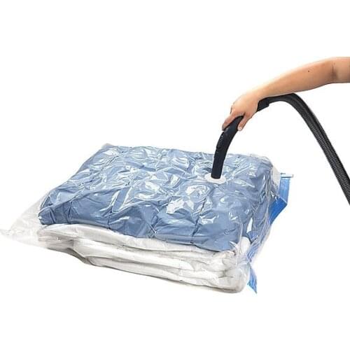 Bermeks Vacuum Bag 55x90 Clothes Storage Bag Can be Bled With a Broom Transparent Takes Up Little Space SET OF 3