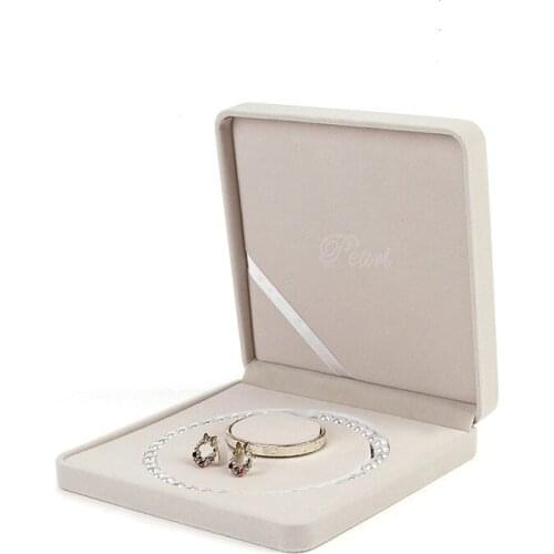 Velvet Kit Jewelry Storage Box Round Slot Beads Necklace Packaging Box Earrings Bracelet Display Case Mothers Day Gift Box