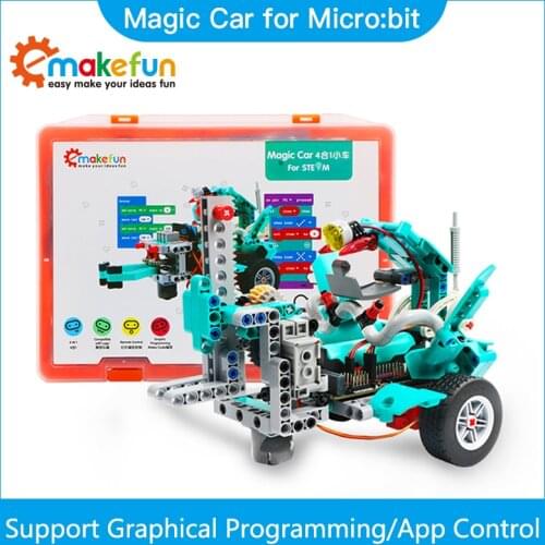 Magic Car Robotics Educational Kits Diy Kit for Magic :Bit ,Support Makecode Graphical Software, Bluetooth and APP control