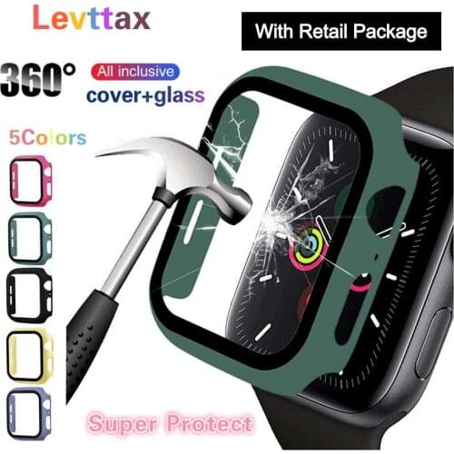 High Quality For Apple Watch SE 6 5 4 3 2 1 38mm 42mm 44mm 40mm Tempered Glass+Cover Bumper Screen Protector Case Accessorie