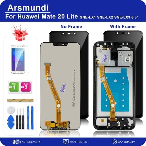 6.3" For Huawei Mate 20 Lite SNE-LX1 SNE-LX2 SNE-LX3 LCD Display Touch Screen Digitizer Assembly With Frame Replacement LCDs