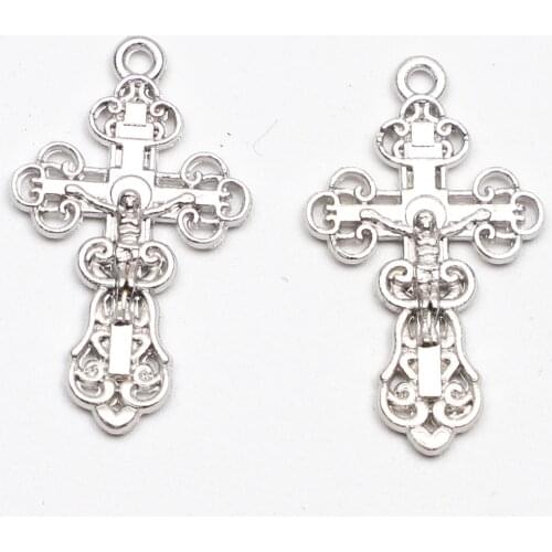 100pcs of Small Alloy Rosary Bracelet Crucifix Cross Pendant