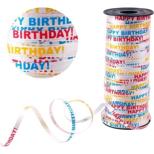 100yard Happy Birthday Ribbon for balloon candy box gift bag Wrap cake first 1st sweet 16 18th 21st birthday decoration favor