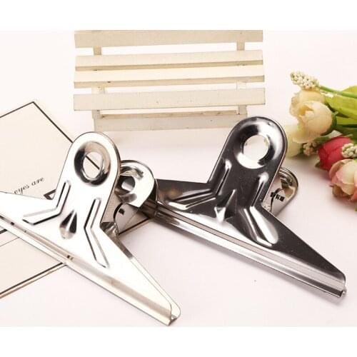 1000pcs/lot Stainless Steel Folder Iron Clamp Paper Clip Dovetail Clips Office Supplies Have Small And Big Size 15cmx7cm