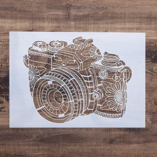 A4 A3 A2 Camera Mandala Stencil for Wall Painting DIY Scrapbooking Photo album Card Making Craft Decorative Embossing Template