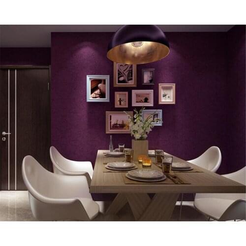 Beibehang Modern simple fashion wall paper dark purple nonwoven papel de parede 3d wallpaper bedroom living room background