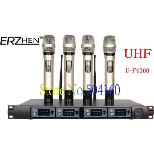 Erzhen U-F4000 wireless microphone one with four wireless microphone stage KTV microphone