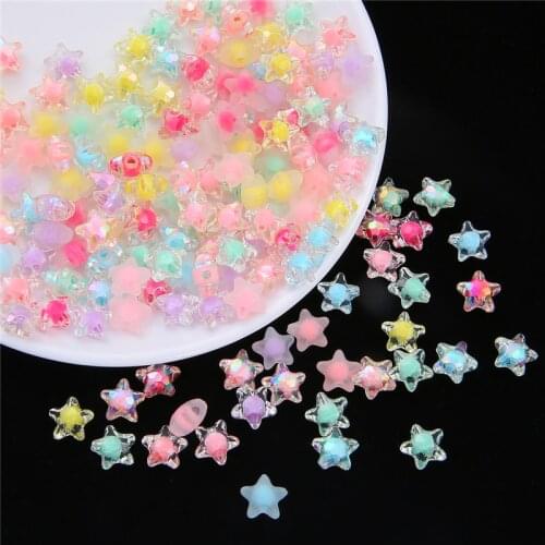 Spring Color Colourful Star Plastic Acrylic Loose Beads For Jewelry Making Diy Bracelet Necklace Earrings 11x11.5mm 30g/lot