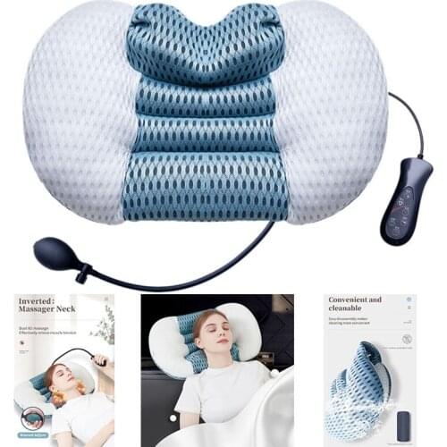 Cervical Spine Massager Back Inflatable Dual Warm Compress Shoulder Neck Household Electric Massage Pillow