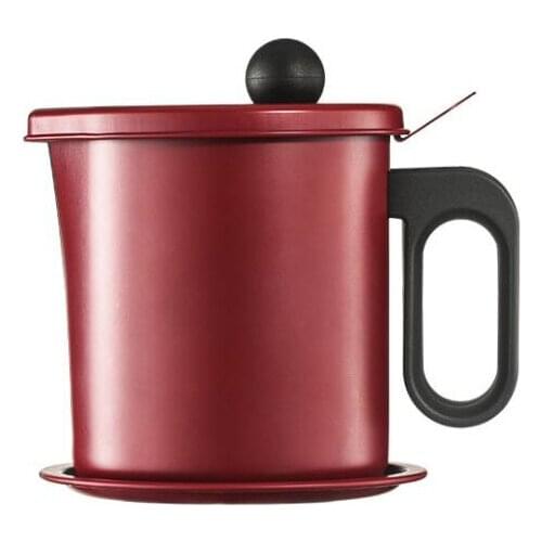 Grease Container with Strainer-1.7L Oil Pot with Fine Mesh Strainer, Stainless Steel Grease for Cooking Oil, Frying Oil Can